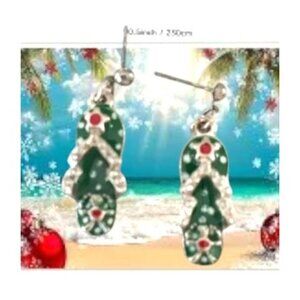 Christmas Flip Flop Earrings Thongs Dangle Posts Beach Cruise  Island Va…